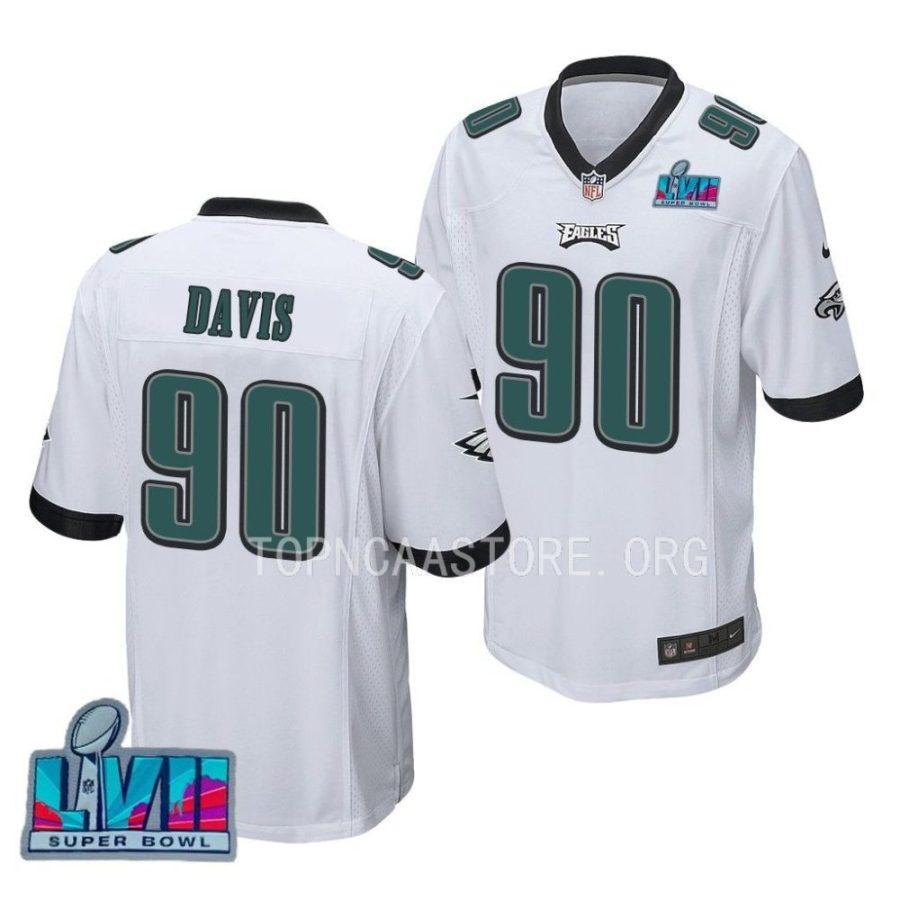 men eagles jordan davis white super bowl lvii game jersey scaled