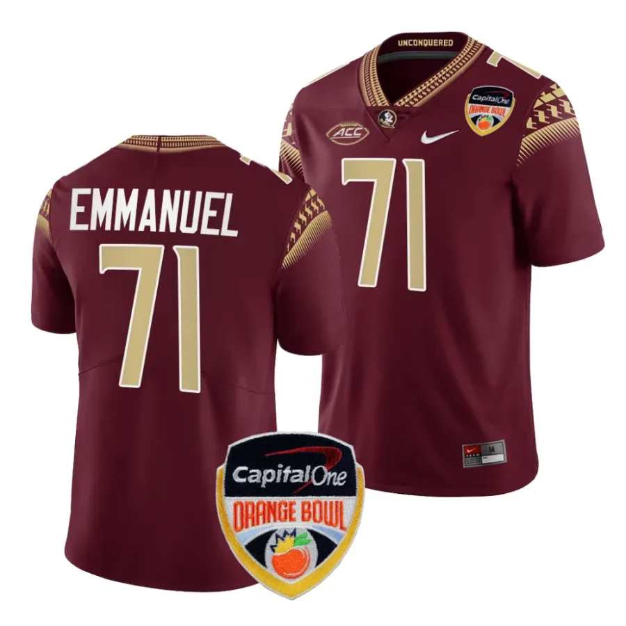 men florida state seminoles d'mitri emmanuel garnet 2023 orange bowl college football playoff jersey scaled