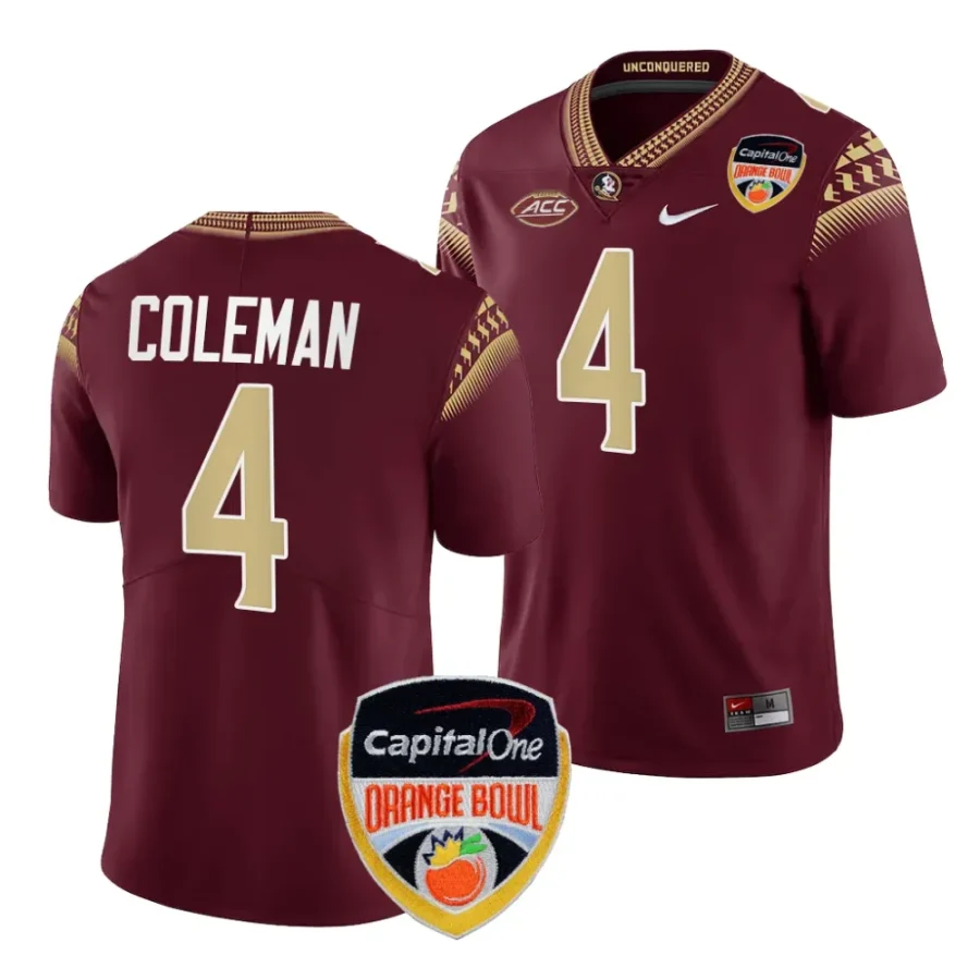 men florida state seminoles keon coleman garnet 2023 orange bowl college football playoff jersey scaled
