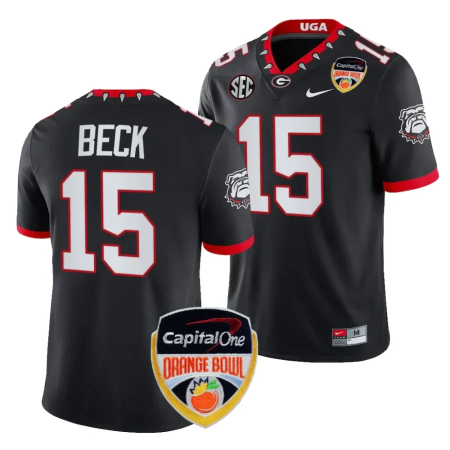 men georgia bulldogs carson beck black 2023 orange bowl college football playoff jersey scaled