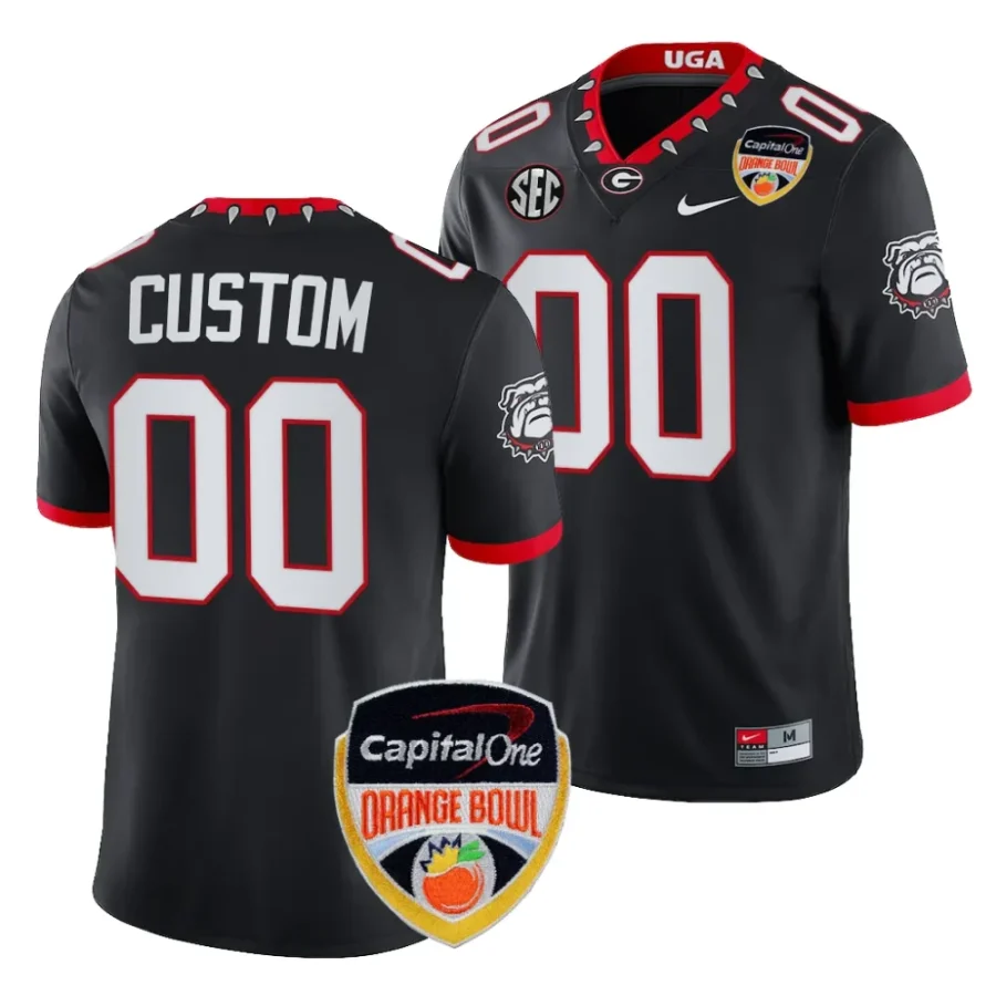 men georgia bulldogs custom black 2023 orange bowl college football playoff jersey scaled