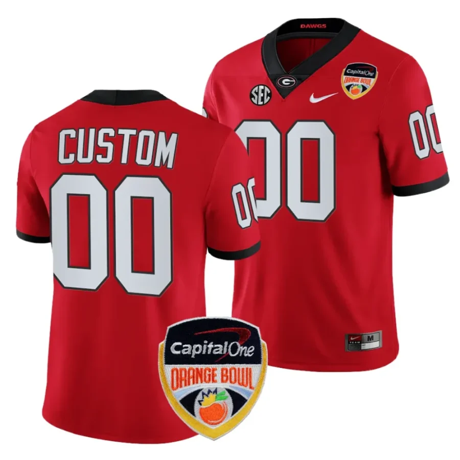 men georgia bulldogs custom red 2023 orange bowl college football playoff jersey scaled