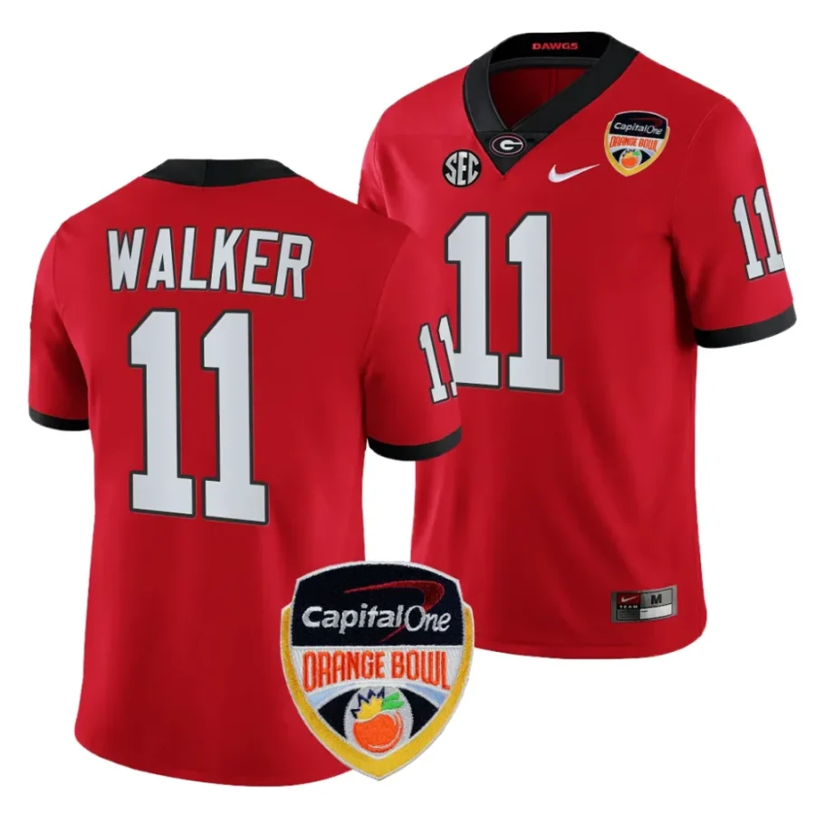 men georgia bulldogs jalon walker red 2023 orange bowl college football playoff jersey scaled