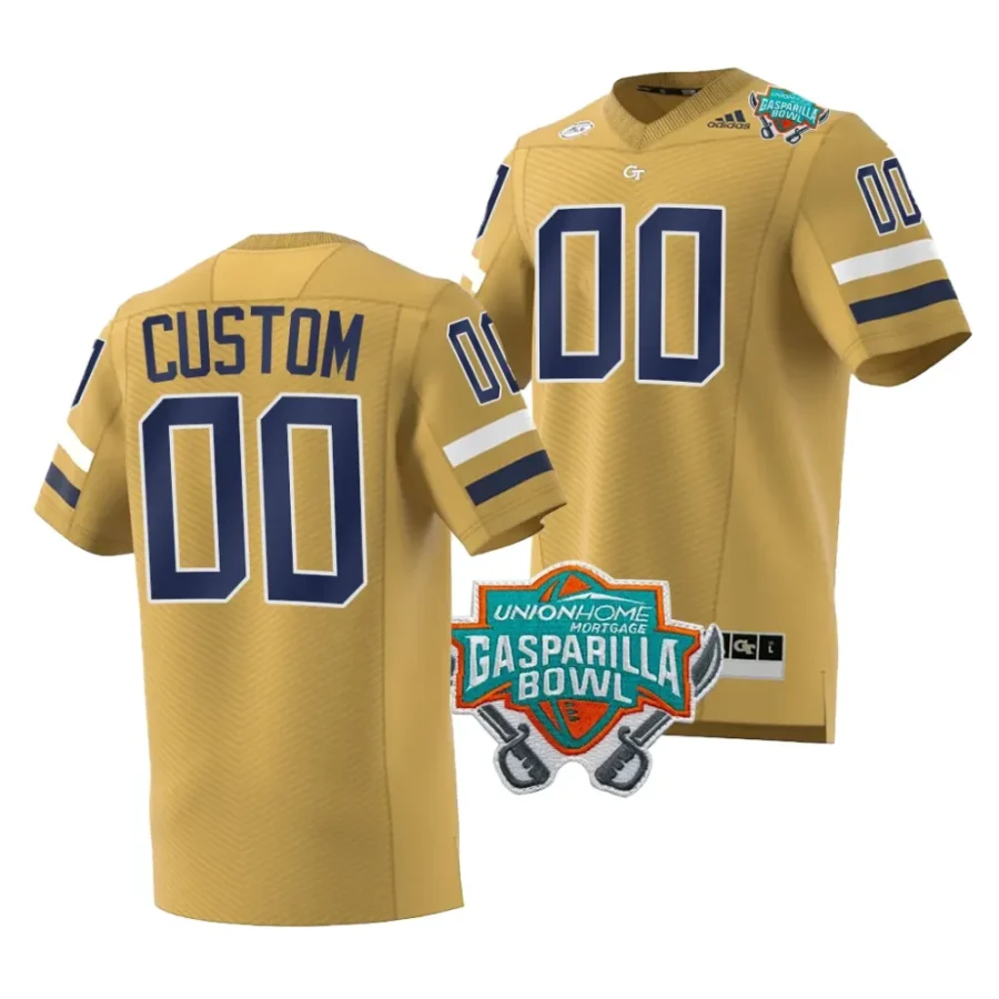 men georgia tech yellow jackets custom brown 2023 gasparilla bowl football jersey scaled