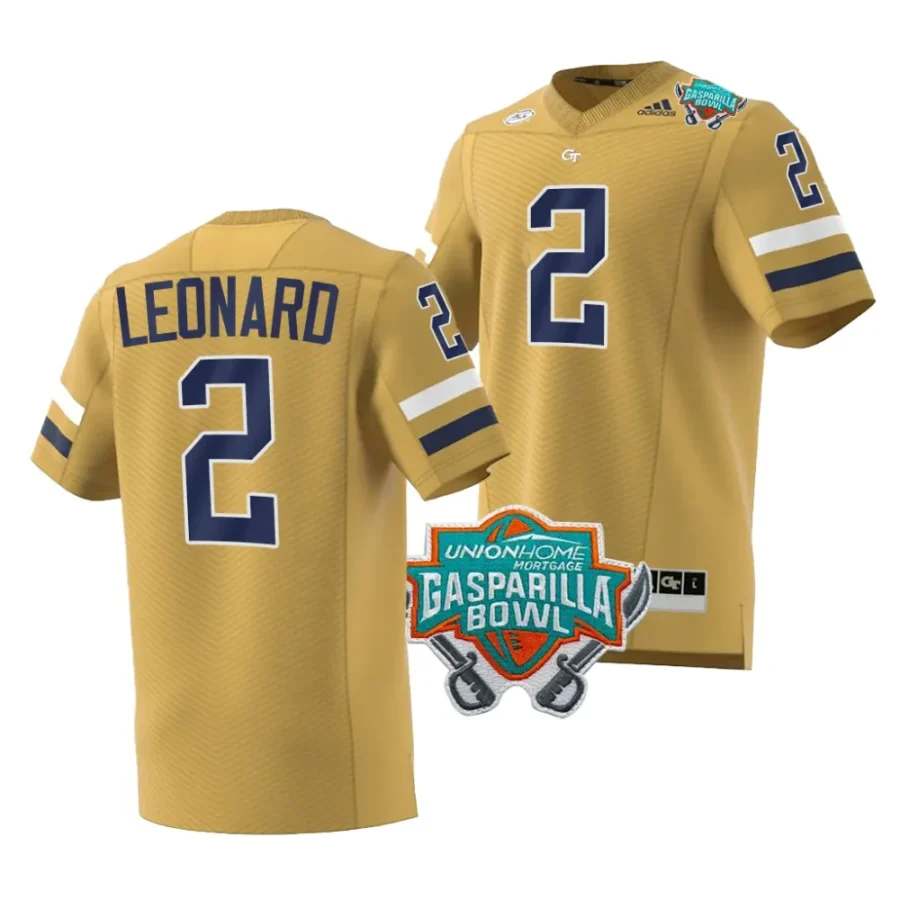 men georgia tech yellow jackets dylan leonard brown 2023 gasparilla bowl football jersey scaled