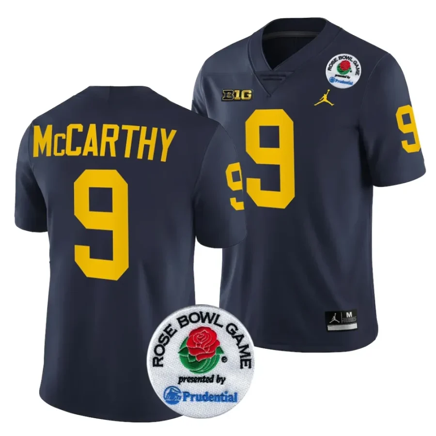 men michigan wolverines j.j. mccarthy navy 2024 rose bowl college football playoff jersey scaled