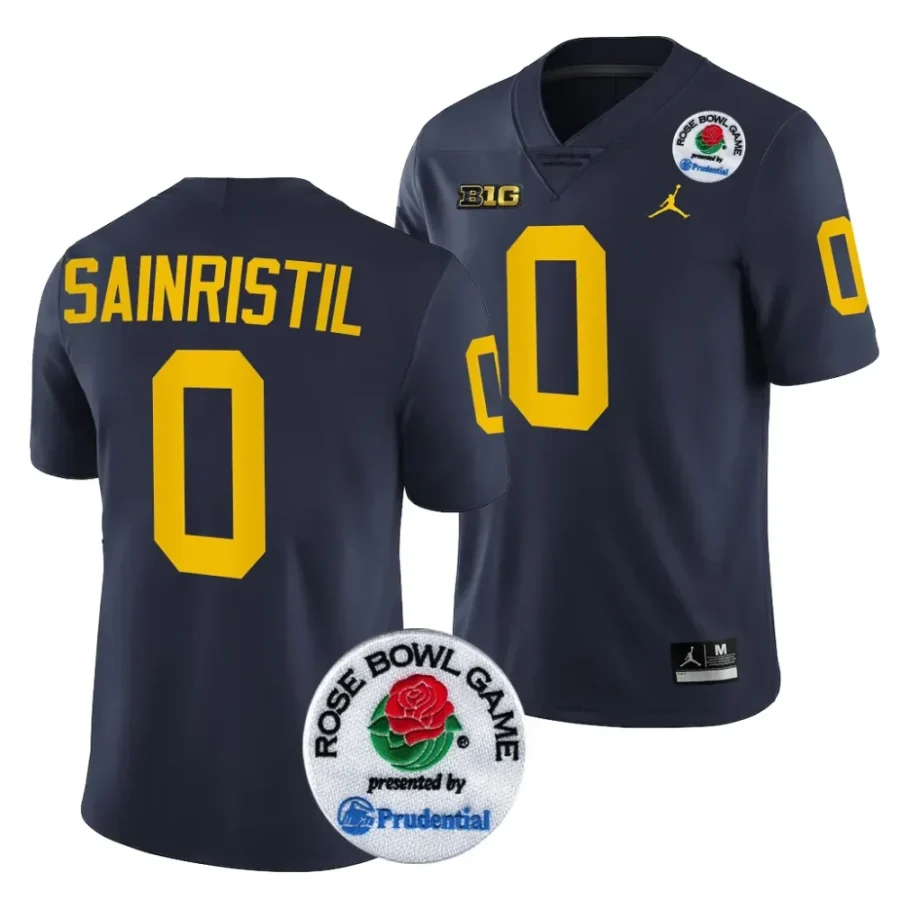 men michigan wolverines mike sainristil navy 2024 rose bowl college football playoff jersey scaled