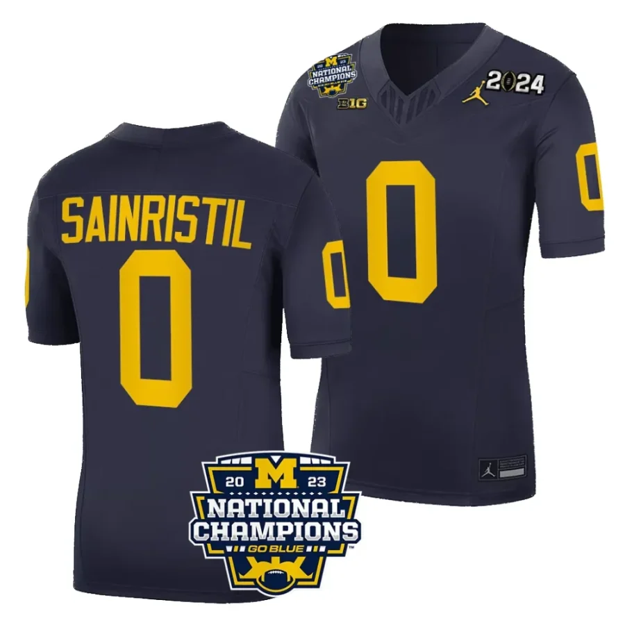 men michigan wolverines mike sainristil navy cfbplayoff 2023 national champions fuse limited jersey scaled