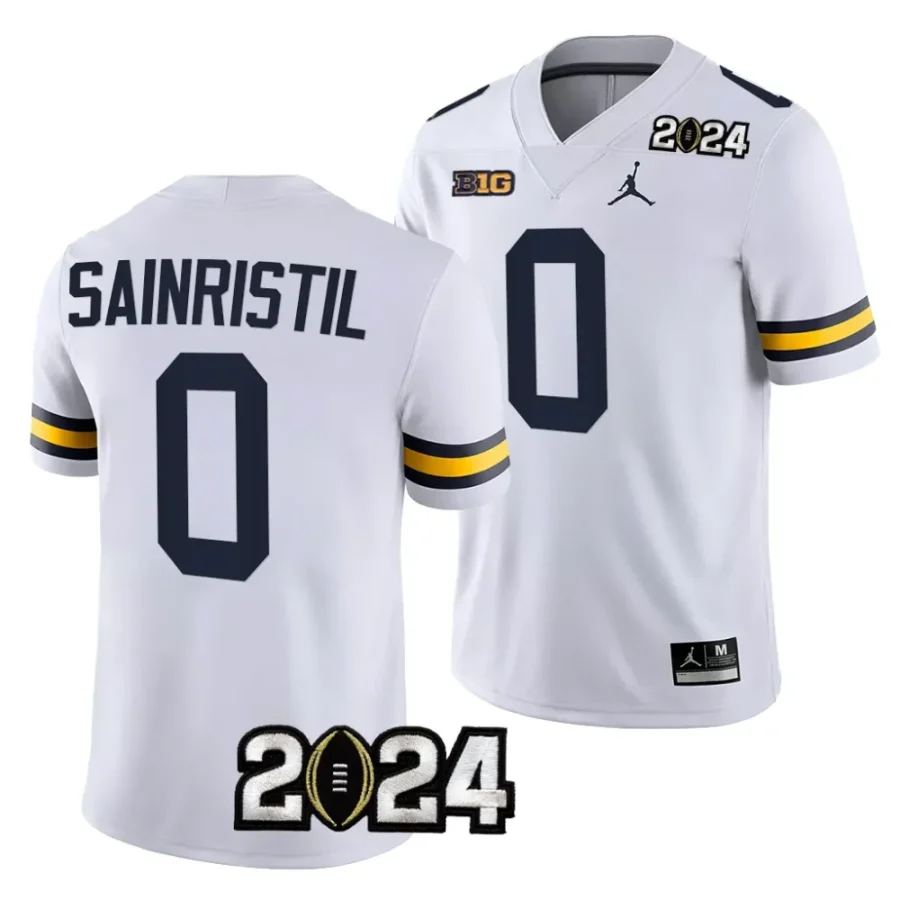 men michigan wolverines mike sainristil white 2024 college football playoff national championship jersey scaled