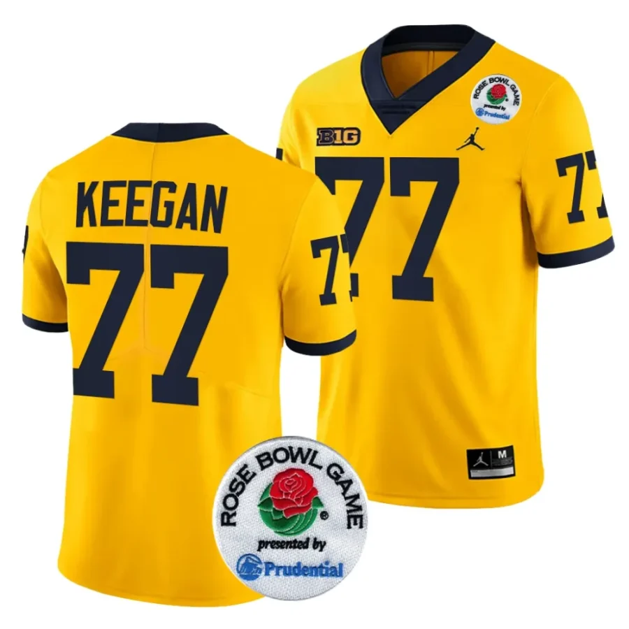 men michigan wolverines trevor keegan maize 2024 rose bowl college football playoff jersey scaled