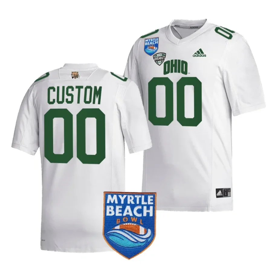 men ohio bobcats custom white 2023 myrtle beach bowl jersey scaled