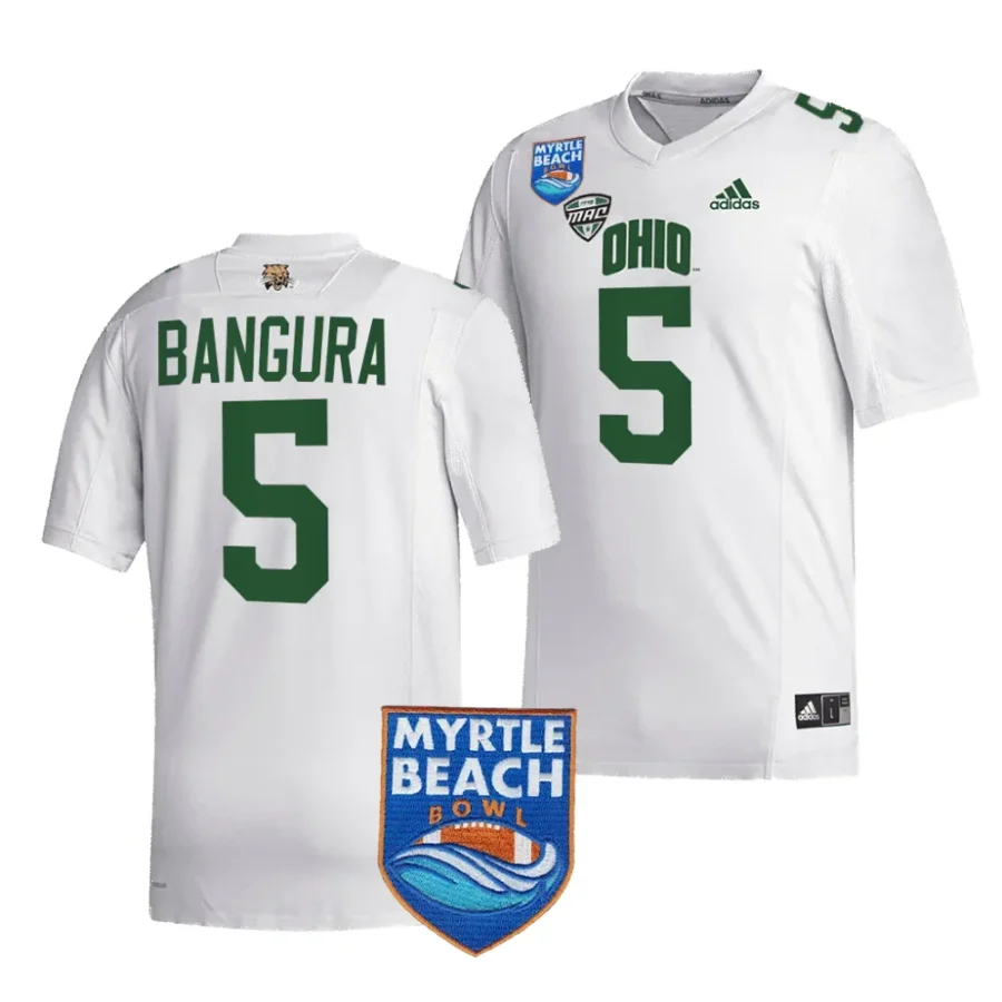 men ohio bobcats sieh bangura white 2023 myrtle beach bowl jersey scaled