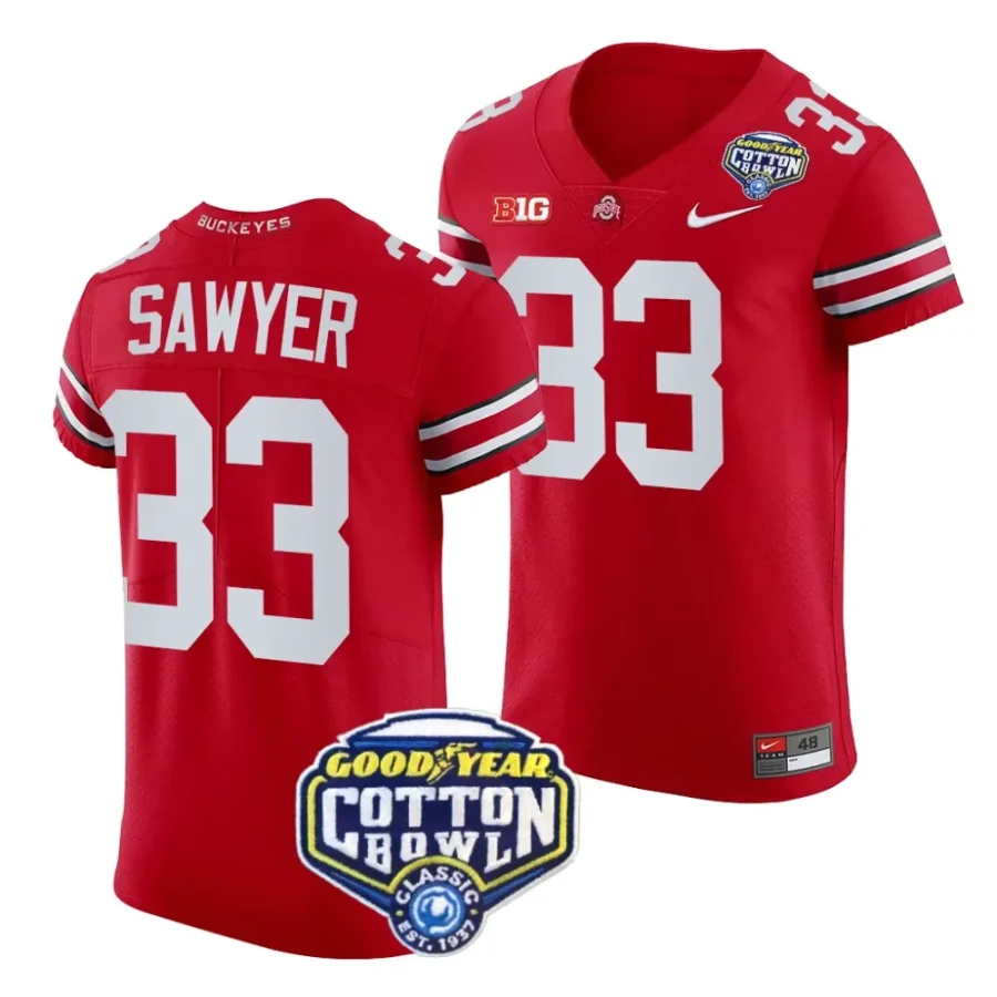 men ohio state buckeyes jack sawyer scarlet 2023 cotton bowl college football playoff jersey scaled