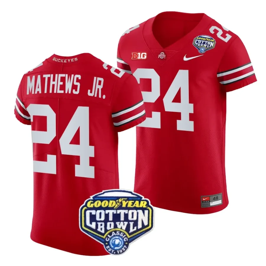 men ohio state buckeyes jermaine mathews jr. scarlet 2023 cotton bowl college football playoff jersey scaled