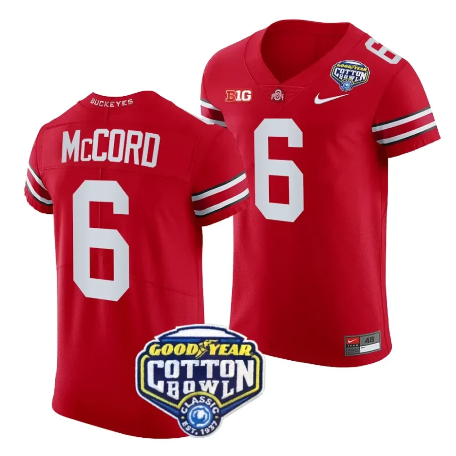 men ohio state buckeyes kyle mccord scarlet 2023 cotton bowl college football playoff jersey scaled