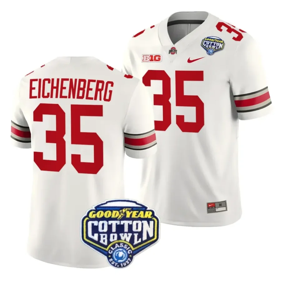 men ohio state buckeyes tommy eichenberg white 2023 cotton bowl college football playoff jersey scaled