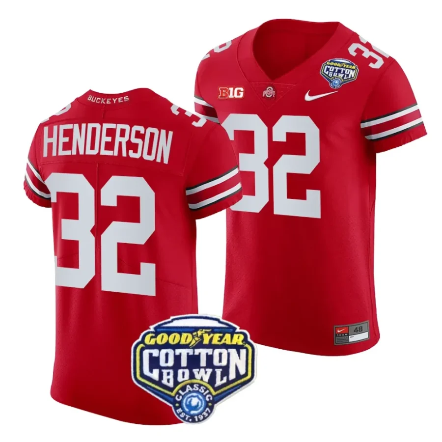 men ohio state buckeyes treveyon henderson scarlet 2023 cotton bowl college football playoff jersey scaled