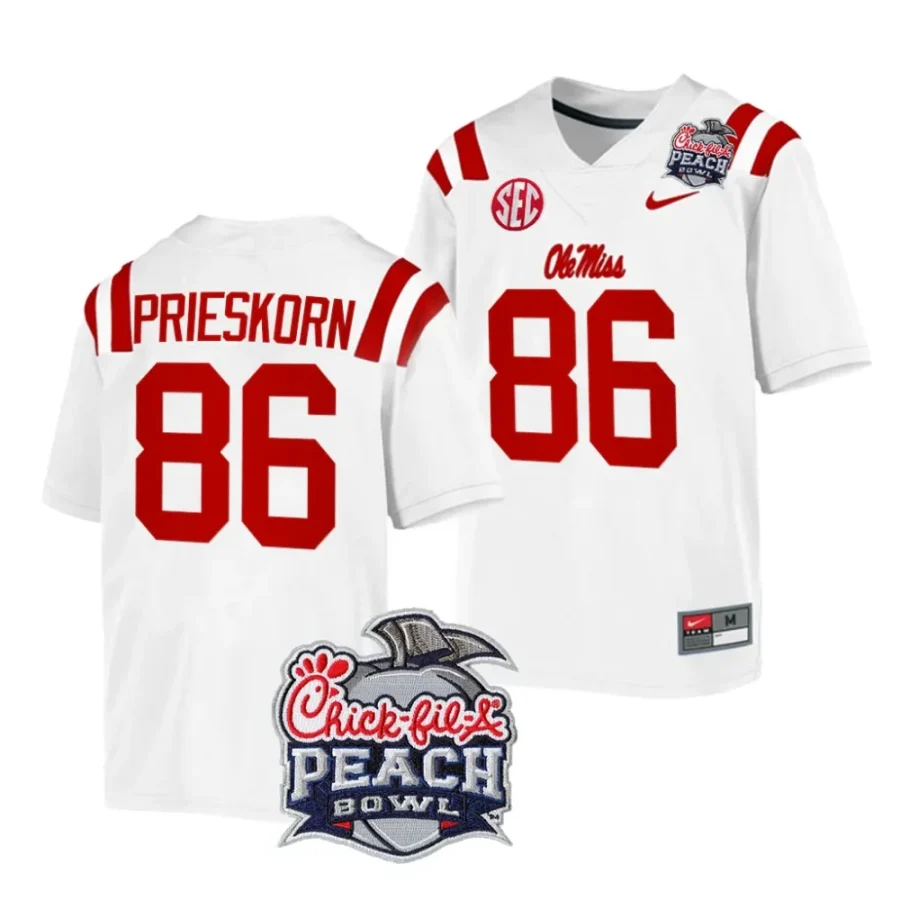 men ole miss rebels caden prieskorn white 2024 peach bowl college football playoff jersey scaled