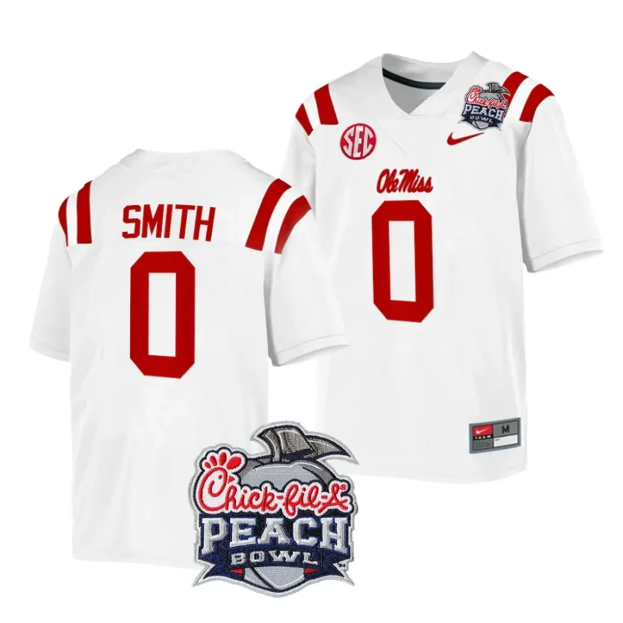 men ole miss rebels deion smith white 2024 peach bowl college football playoff jersey scaled
