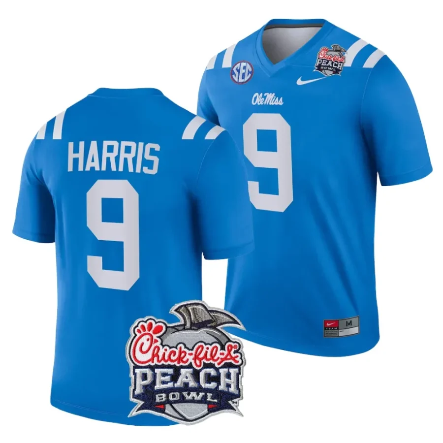 men ole miss rebels tre harris blue 2024 peach bowl college football playoff jersey scaled