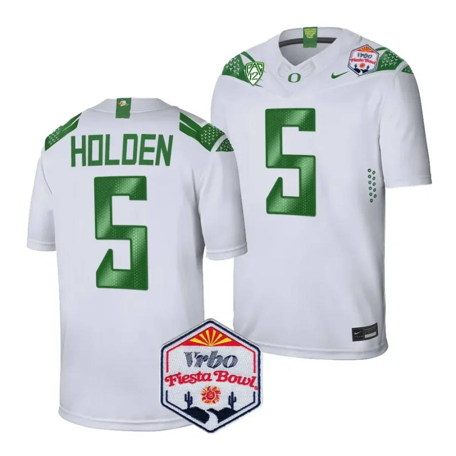 men oregon ducks traeshon holden white 2024 fiesta bowl college football playoff jersey scaled