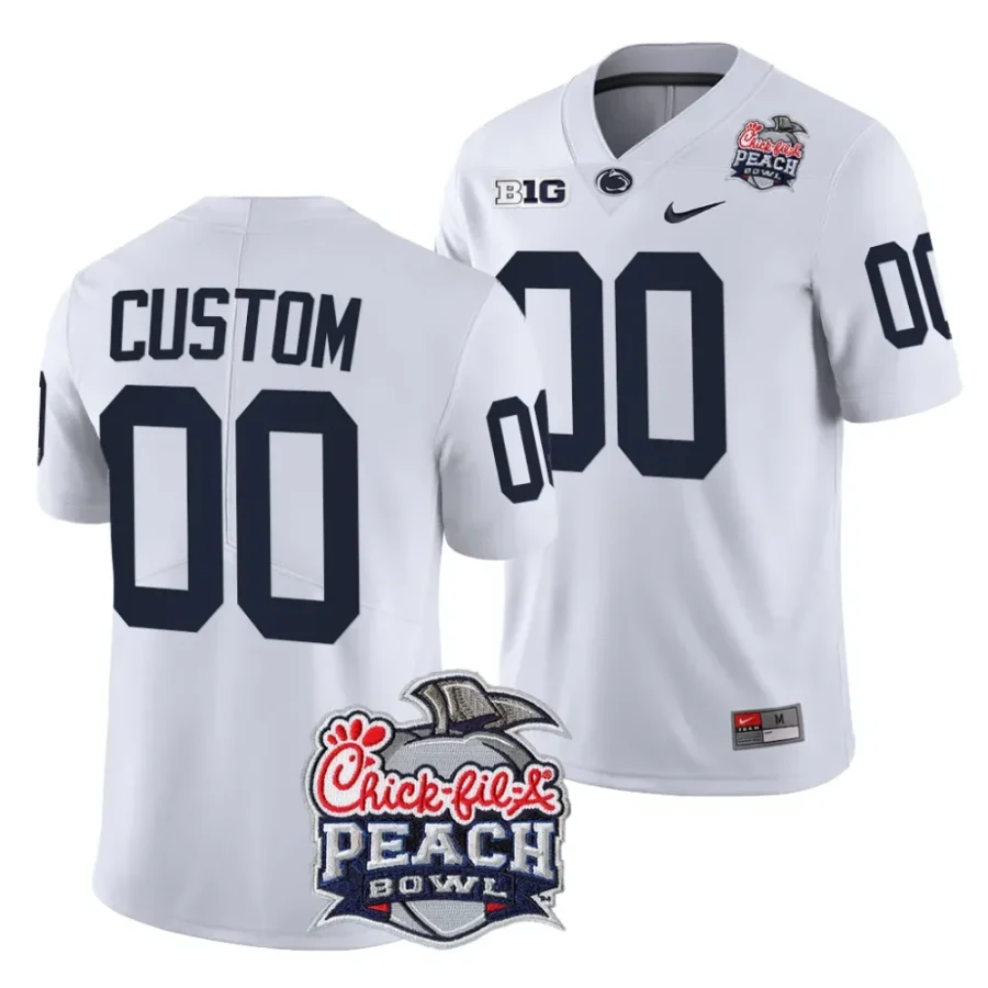 men penn state nittany lions custom white 2024 peach bowl college football playoff jersey scaled