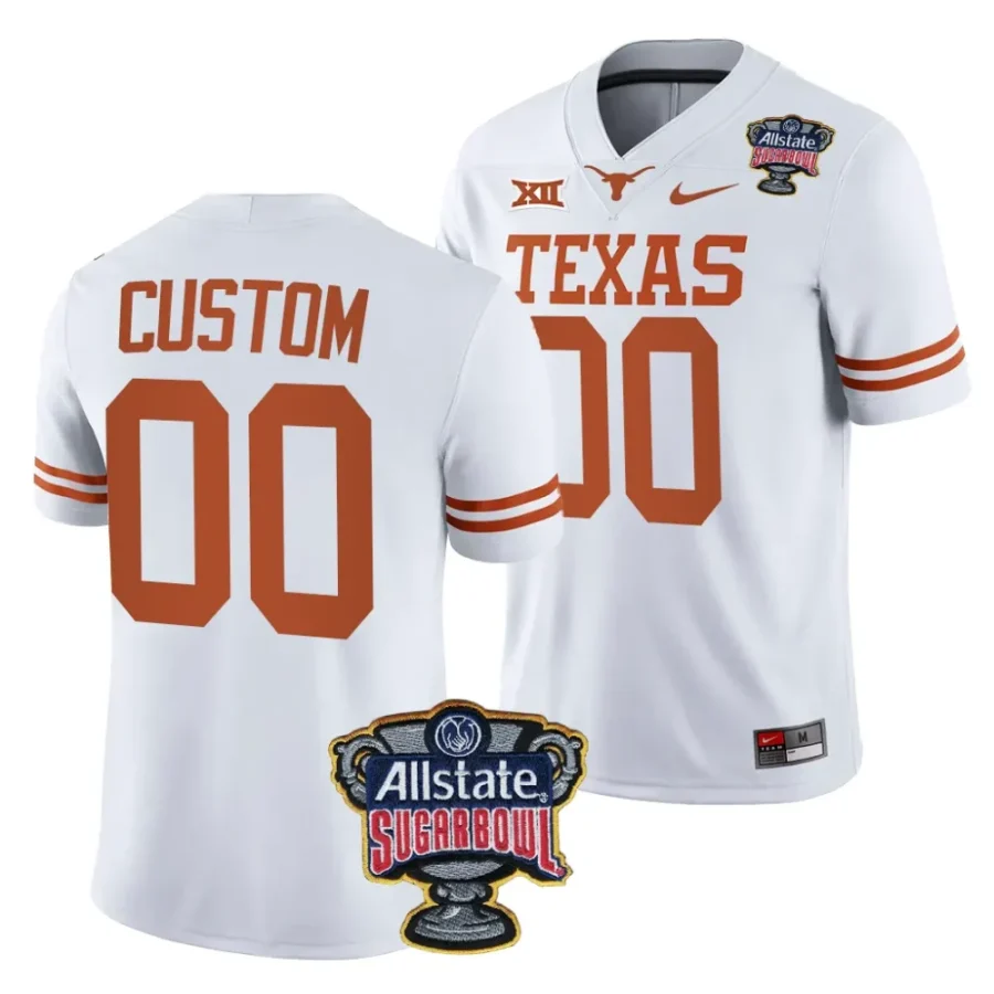 men texas longhorns custom white 2024 sugar bowl college football playoff jersey scaled