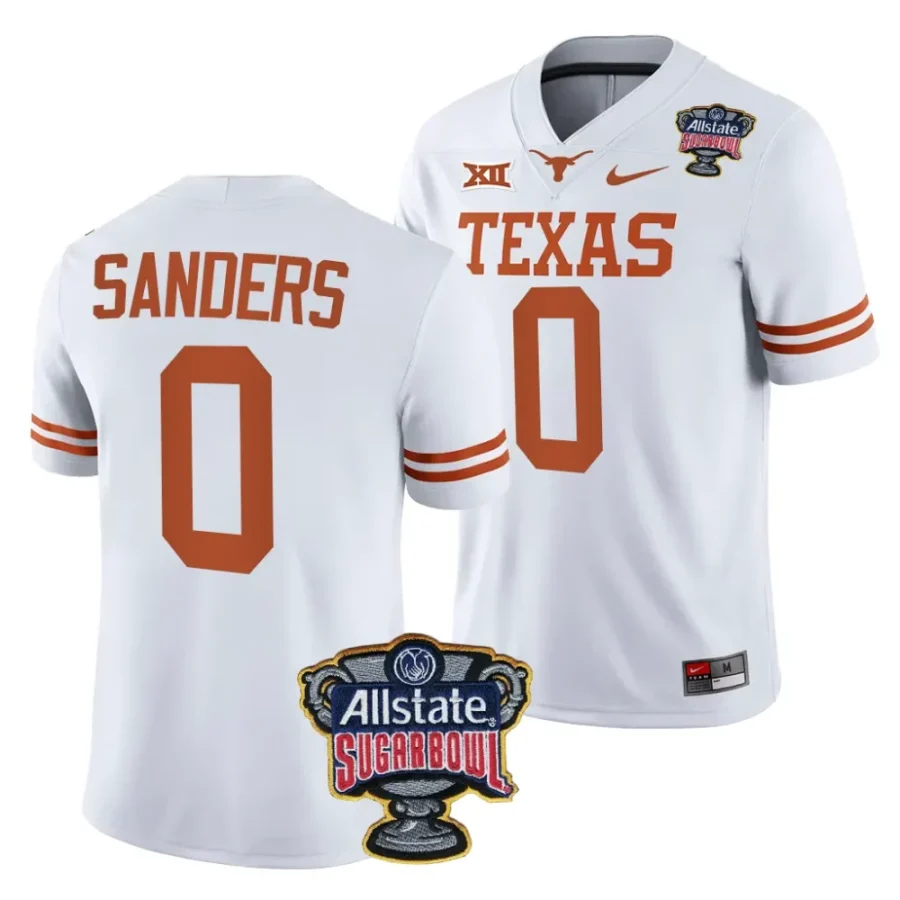 men texas longhorns ja'tavion sanders white 2024 sugar bowl college football playoff jersey scaled