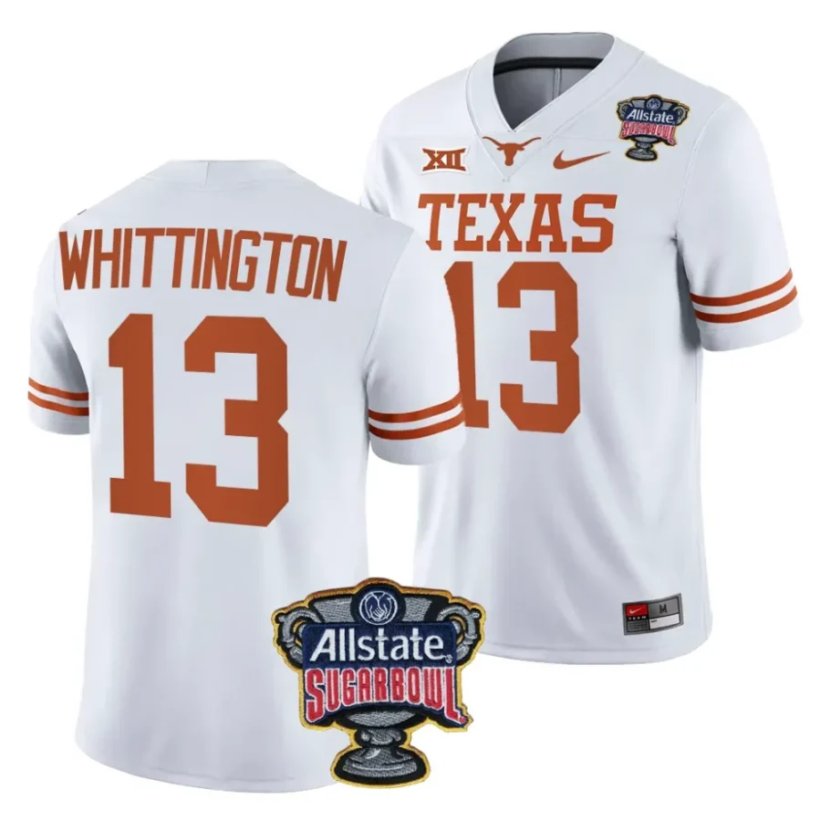 men texas longhorns jordan whittington white 2024 sugar bowl college football playoff jersey scaled