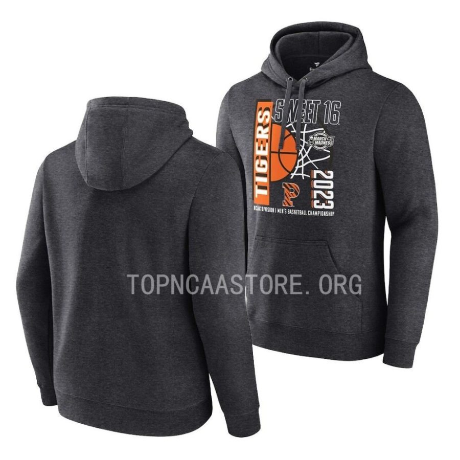 mens basketball charcoal 2023 ncaa march madness sweet 16 princeton tigers hoodie scaled