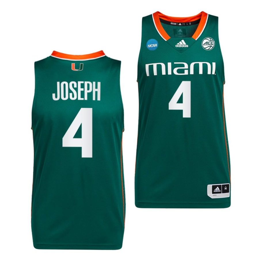 miami hurricanes bensley joseph 2023 ncaa march madness mens basketball green jersey scaled