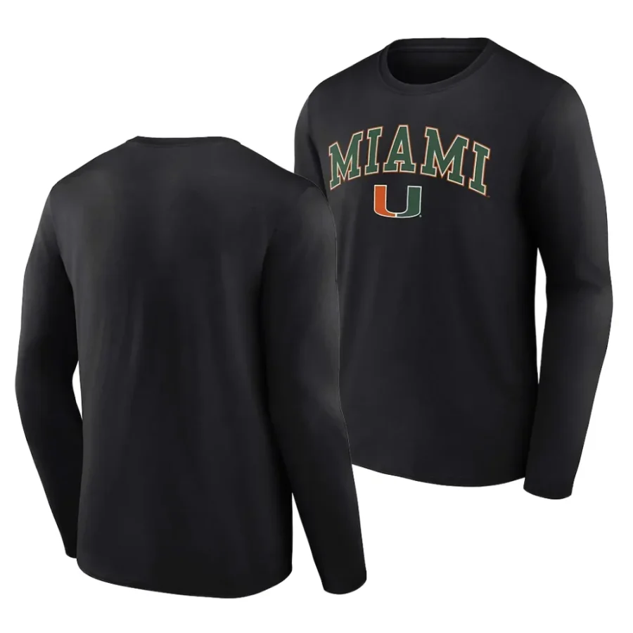 miami hurricanes black campus long sleeve men t shirt scaled