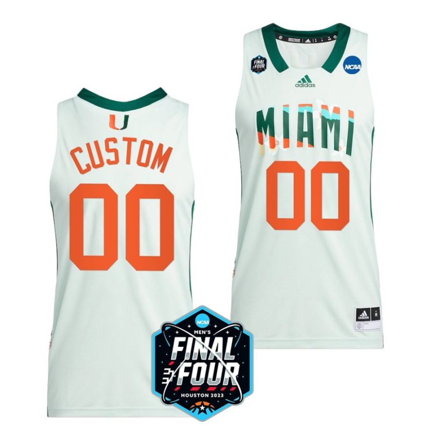 miami hurricanes custom 2023 ncaa final four mens basketball white jersey scaled