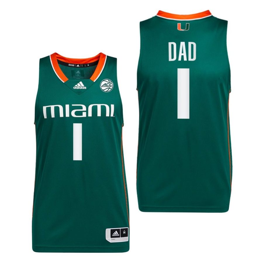 miami hurricanes green 2022 fathers day gift greatest dad jersey scaled