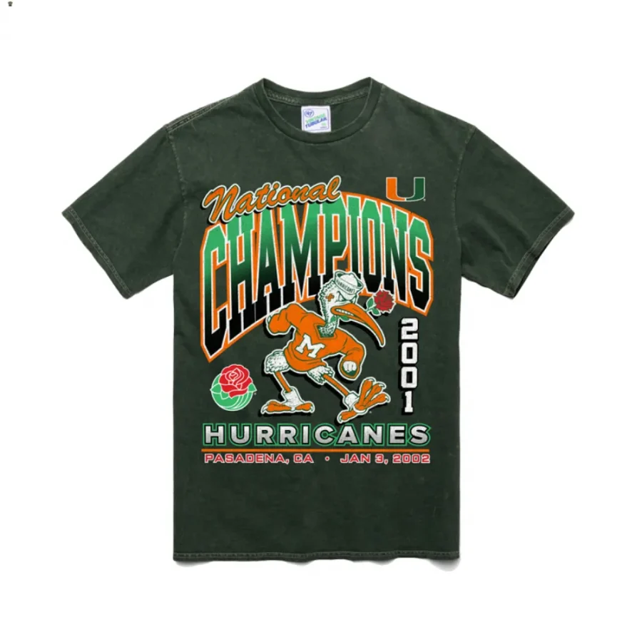 miami hurricanes green locker vintage tubular men t shirt