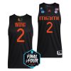 miami hurricanes isaiah wong 2023 ncaa final four mens basketball black jersey scaled