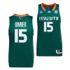 miami hurricanes norchad omier 2023 ncaa march madness mens basketball green jersey scaled