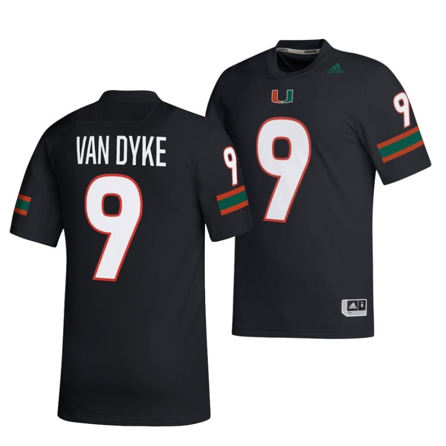 miami hurricanes tyler van dyke black nil football replica jersey scaled