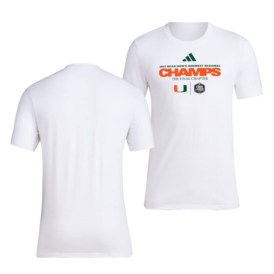 miami hurricanes white 2023 ncaa march madness final four regional champions men t shirt scaled