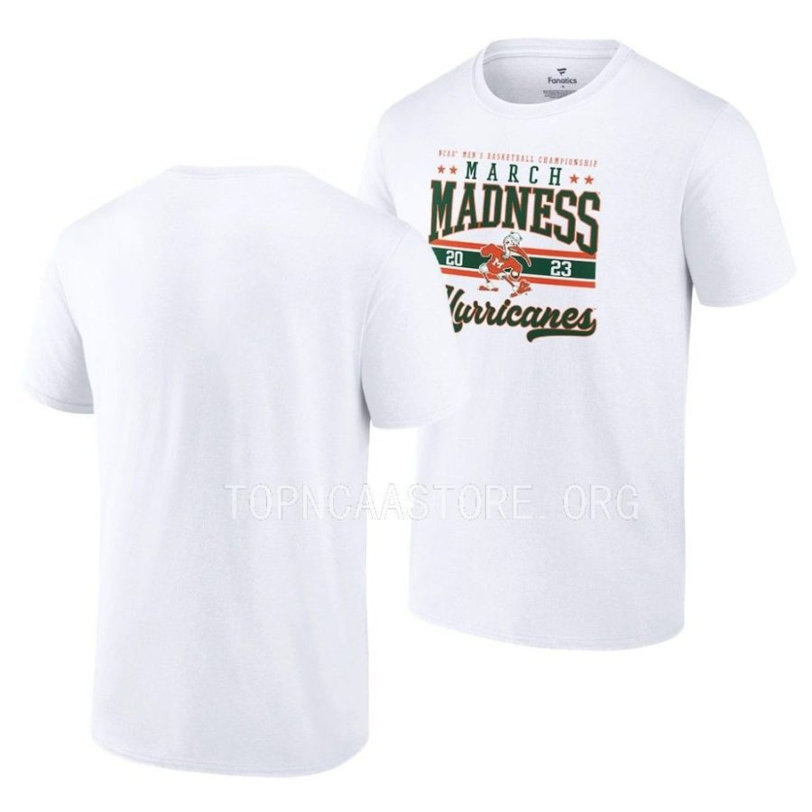 miami hurricanes white 2023 ncaa march madness mens basketball tournament men t shirt scaled