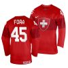 michael fora red 2022 iihf world championship switzerland away jersey scaled