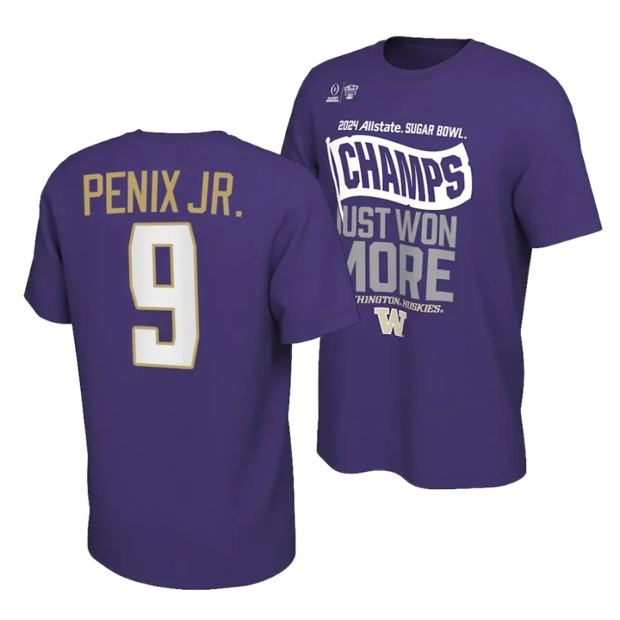 michael penix jr. purple cfbplayoff 2024 sugar bowl champions locker room t shirt scaled