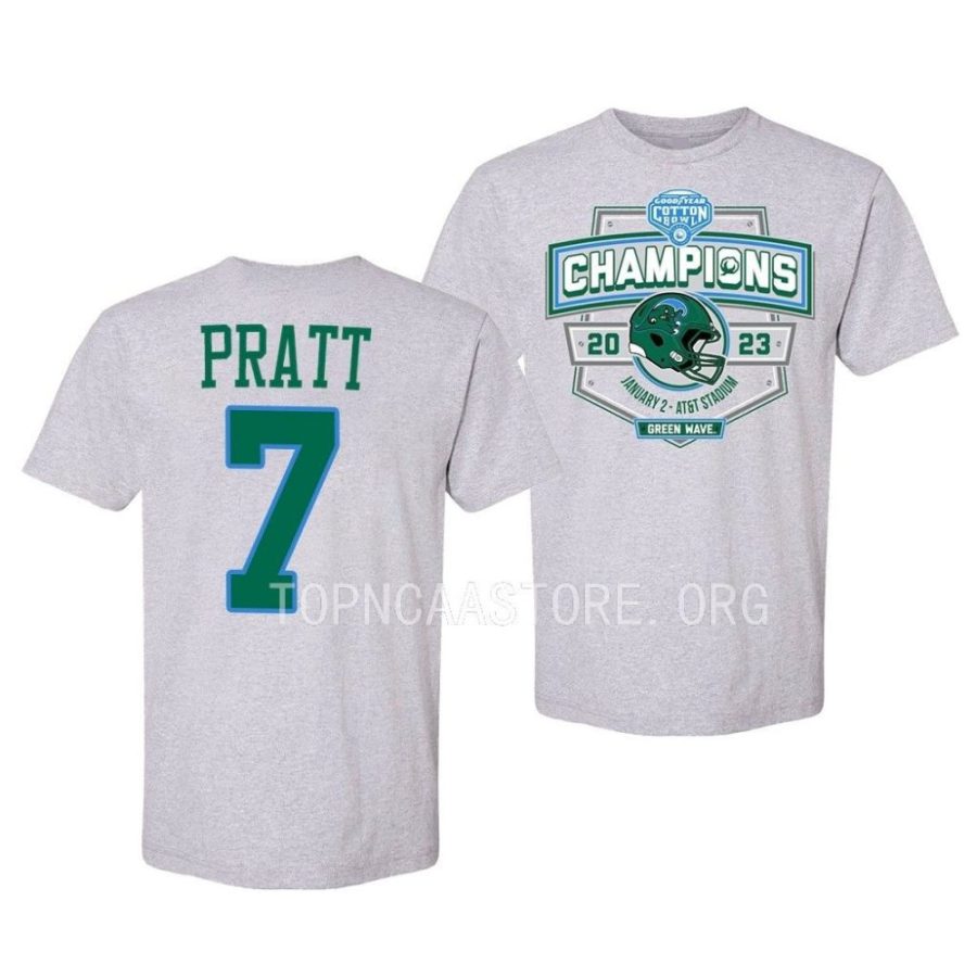 michael pratt gray 2023 cotton bowl championslocker room tulane green wave t shirt scaled