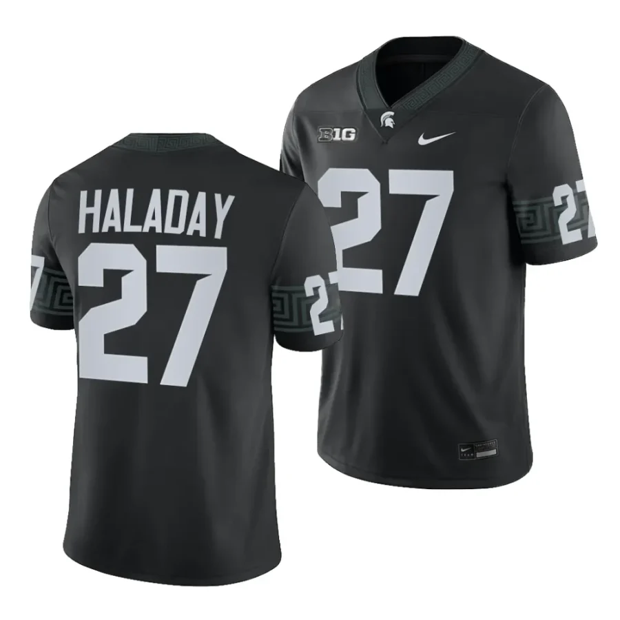 michigan state spartans cal haladay black 2023alternate football game jersey scaled