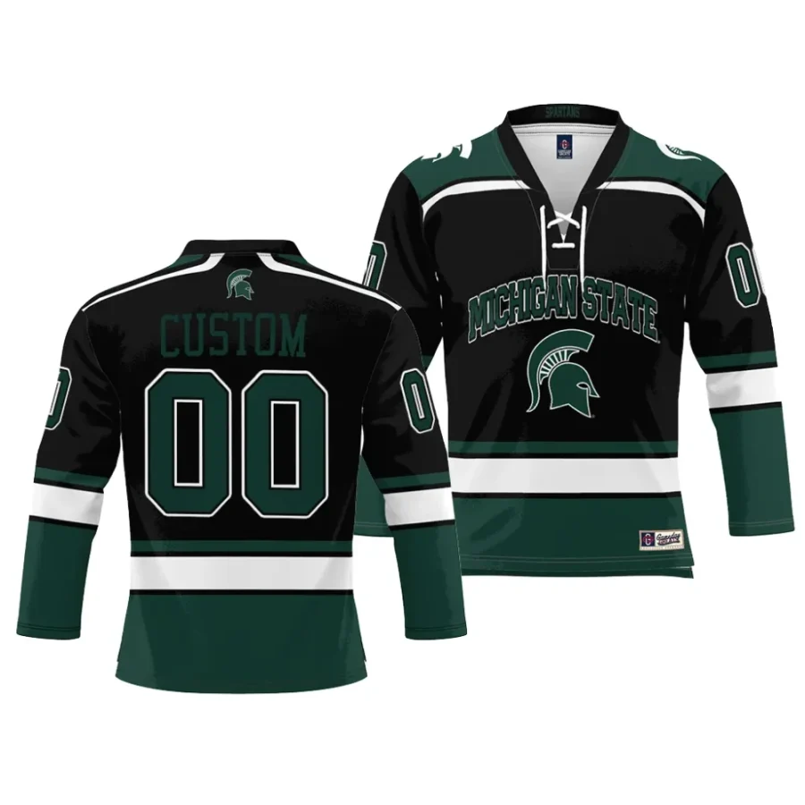 michigan state spartans custom ice hockey black nil jersey scaled