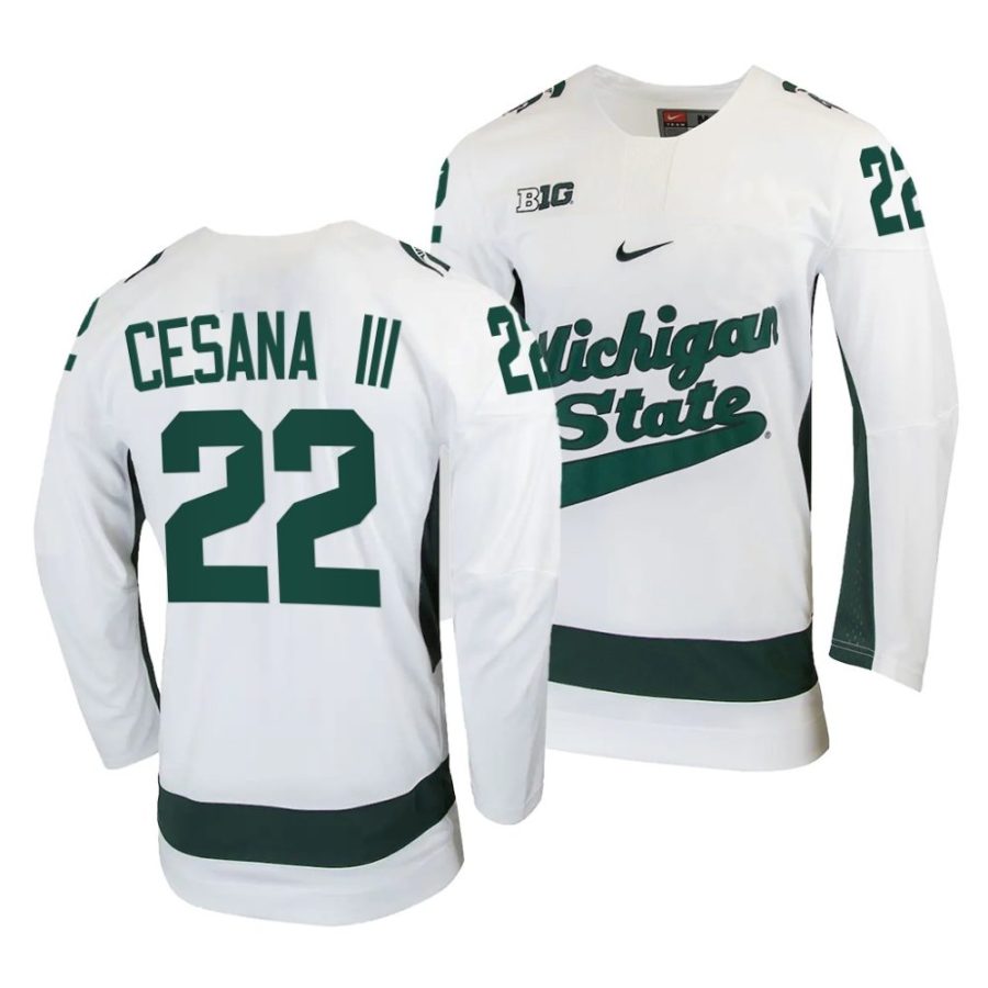 michigan state spartans dennis cesana college hockey white jersey scaled