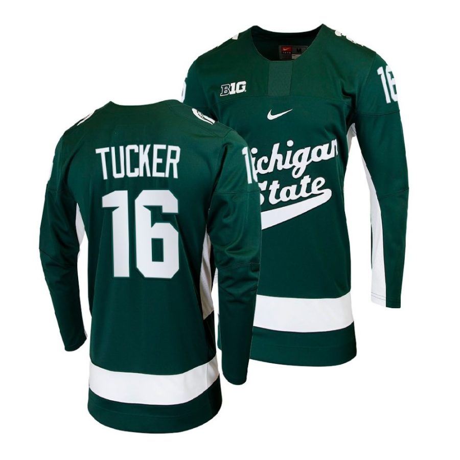 michigan state spartans jesse tucker 2022 college hockey green jersey scaled