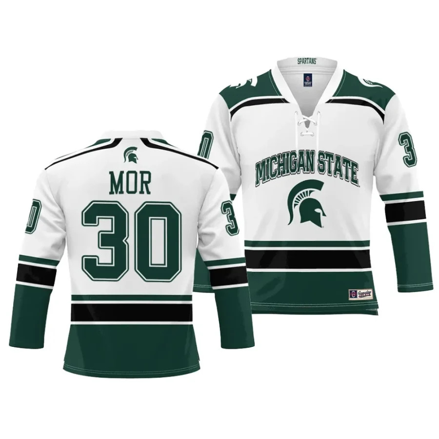 michigan state spartans jon mor ice hockey white nil jersey scaled