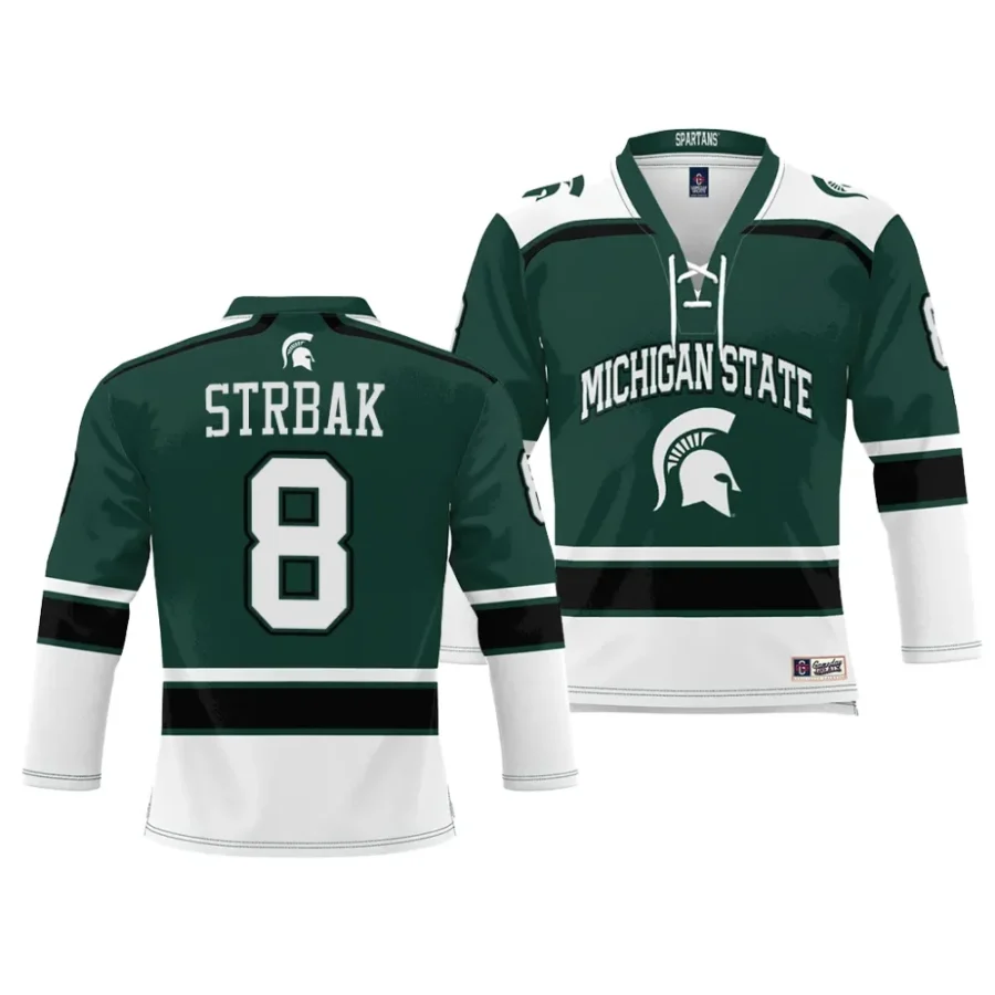 michigan state spartans maxim strbak ice hockey green nil jersey scaled