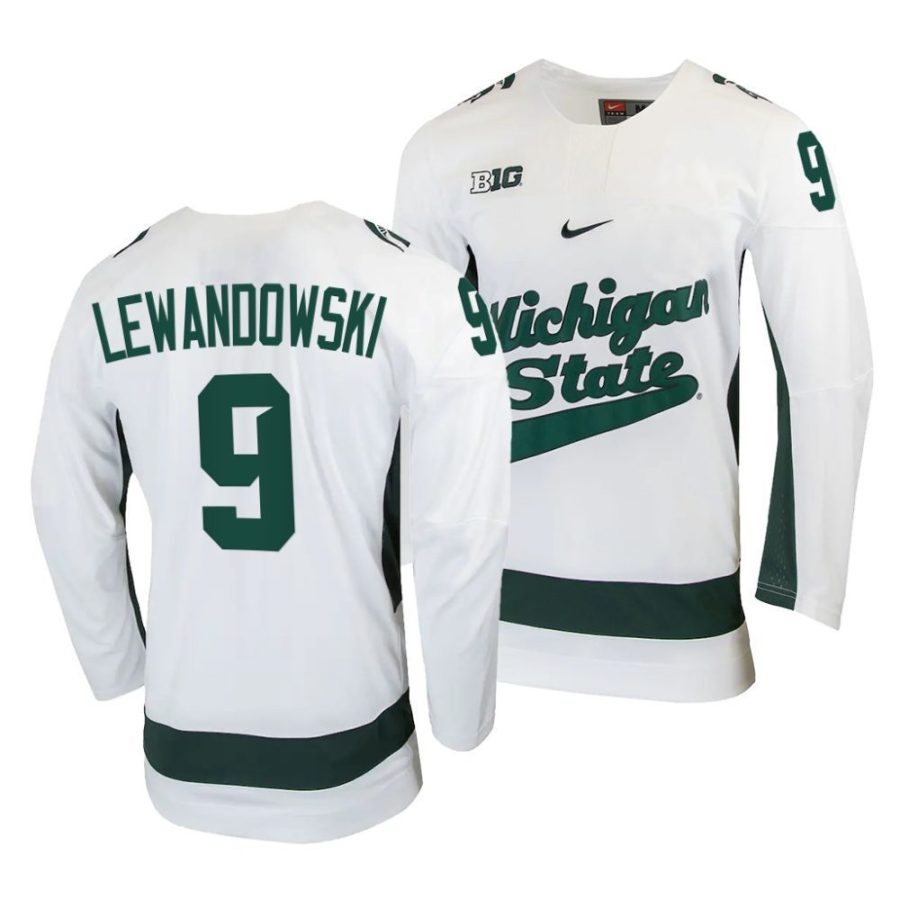 michigan state spartans mitchell lewandowski college hockey white jersey scaled